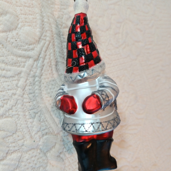 Vintage Pottery Barn Mercury Glass Santa Claus Ornament Set Of Two - Picture 5 of 7